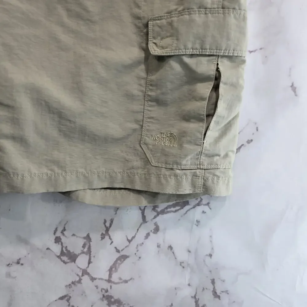 The North Face Shorts Mens XL Tan Khaki Beige Ripstop Nylon Hiking Camp